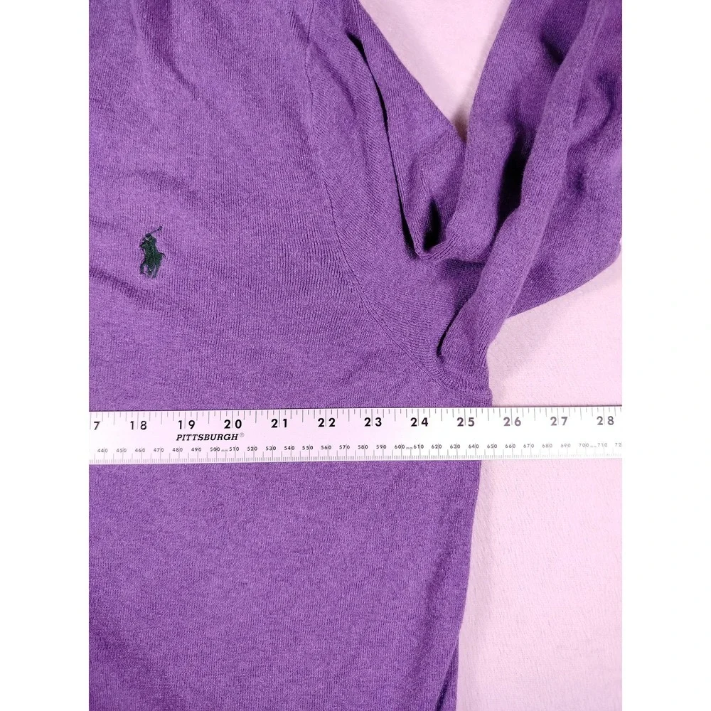 Polo Ralph Lauren Sweater Mens 2XL Purple‎ Pima Cotton V Neck Pullover Knit Pony
